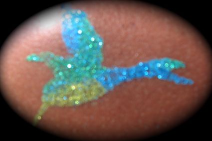 Glitter Humming Bird Tattoo